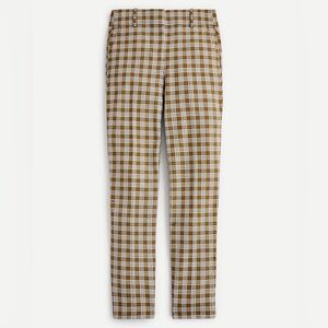 J.Crew Fall 2020 Cameron Slim Crop Pant in Gold Plaid 2P Petite 2